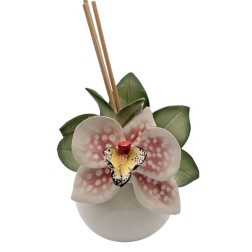 Bomboniera nozze argento profumatore piccolo Capodimonte orchidea